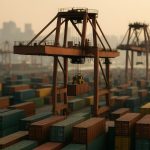 frakt hamn med containrar i Kina